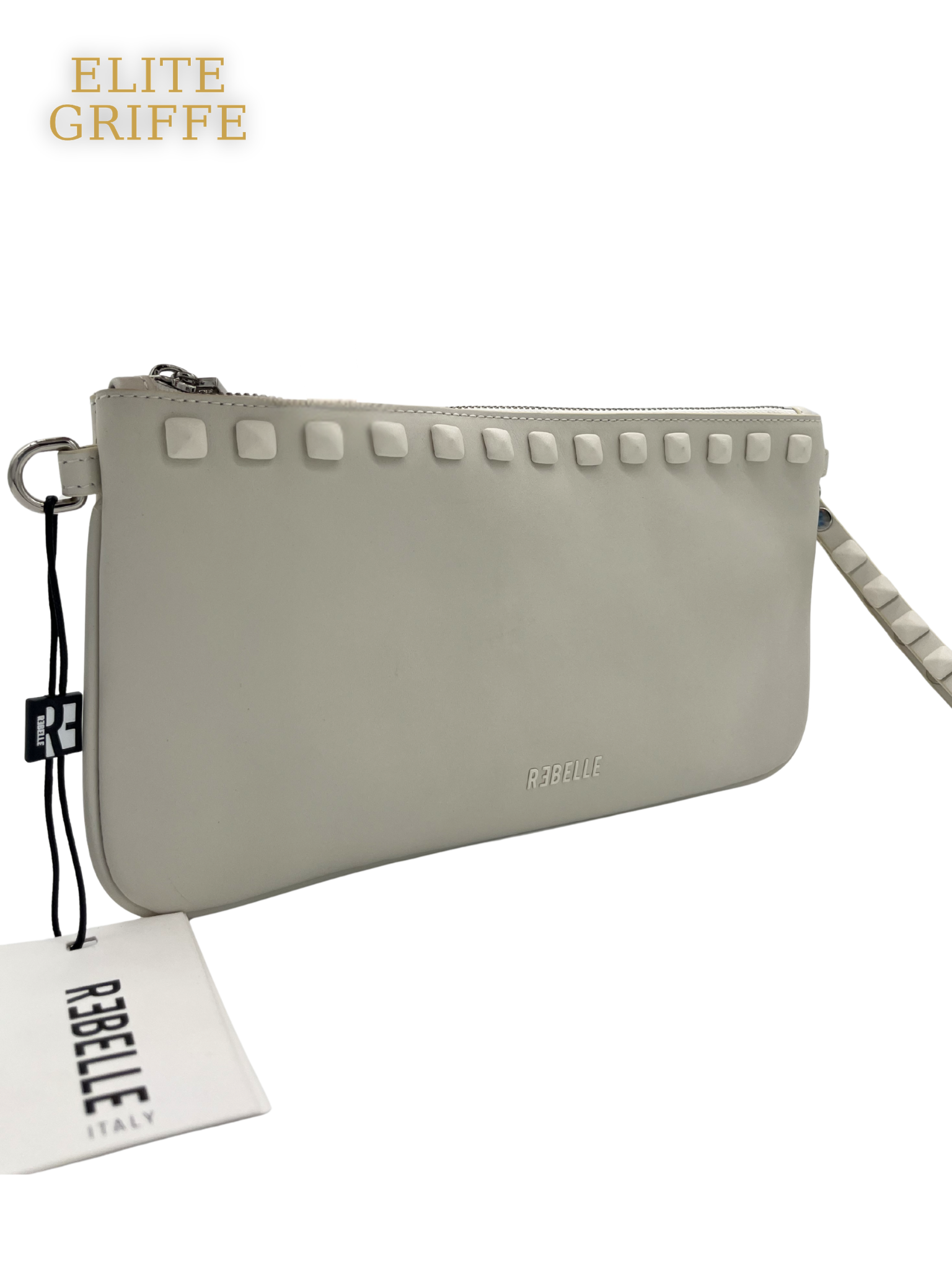 REBELLE - Pochette grigio con catena