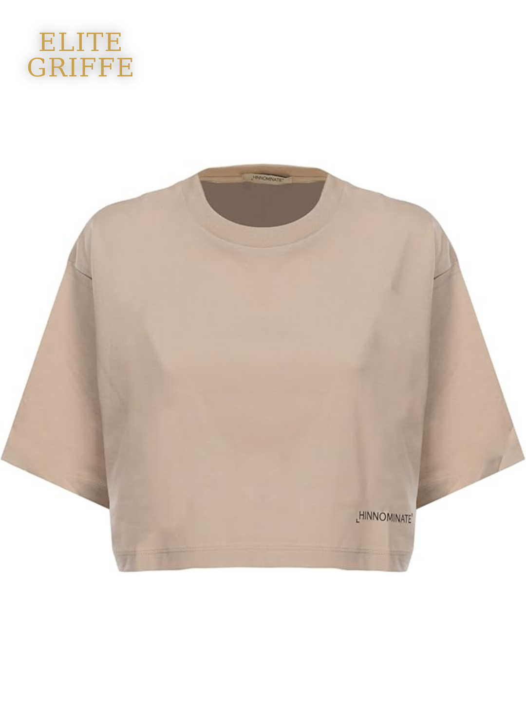 HINNOMINATE t-shirt beige crop
