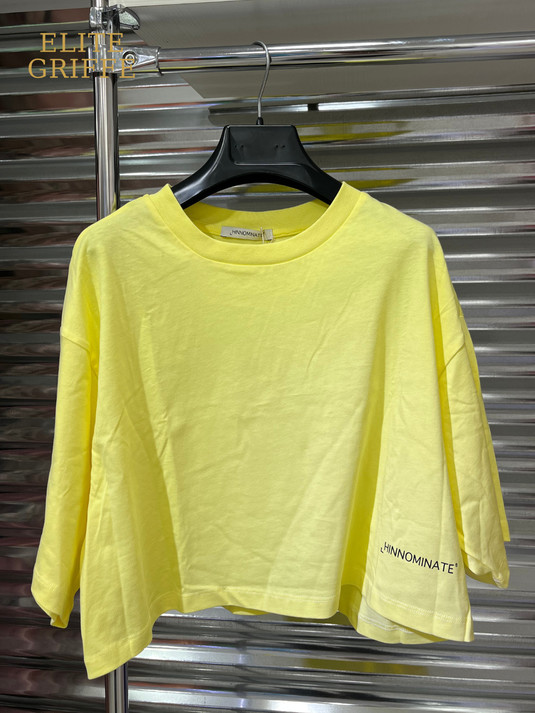 HINNOMINATE T-SHIRT CROP GIALLA