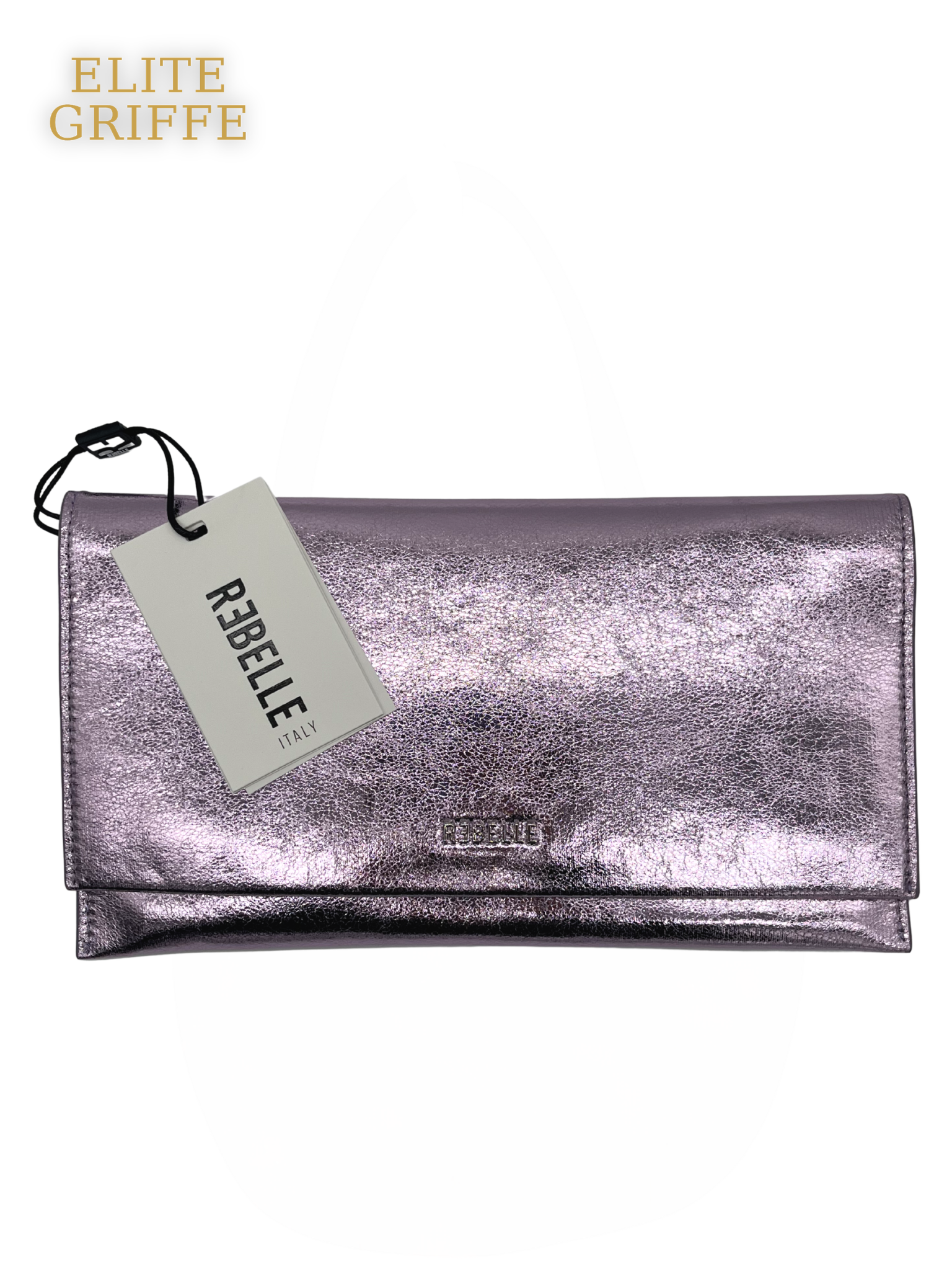 REBELLE - Pochette lilla laminato con catena