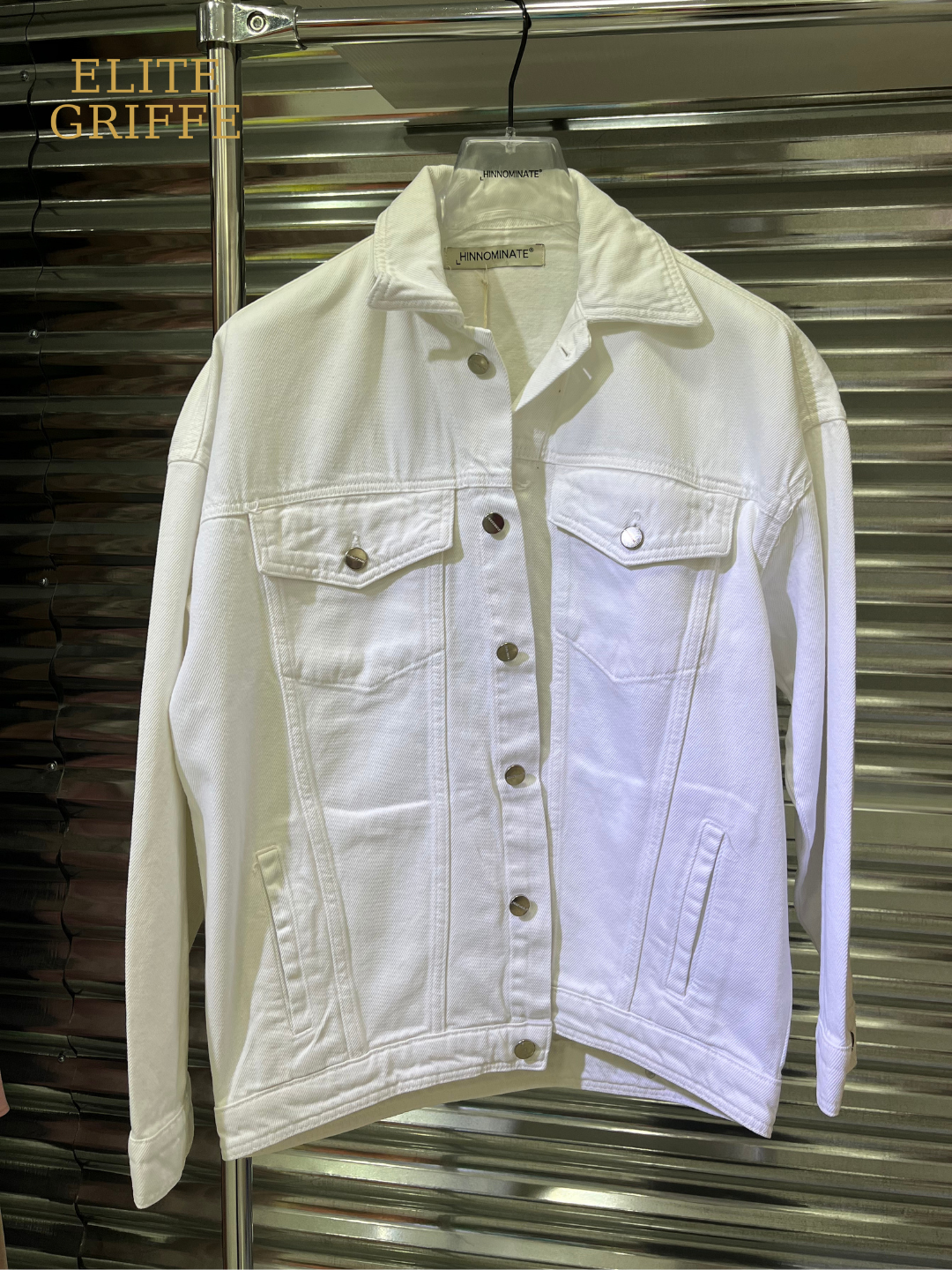 HINNOMINATE Giubbino in Denim Bianco