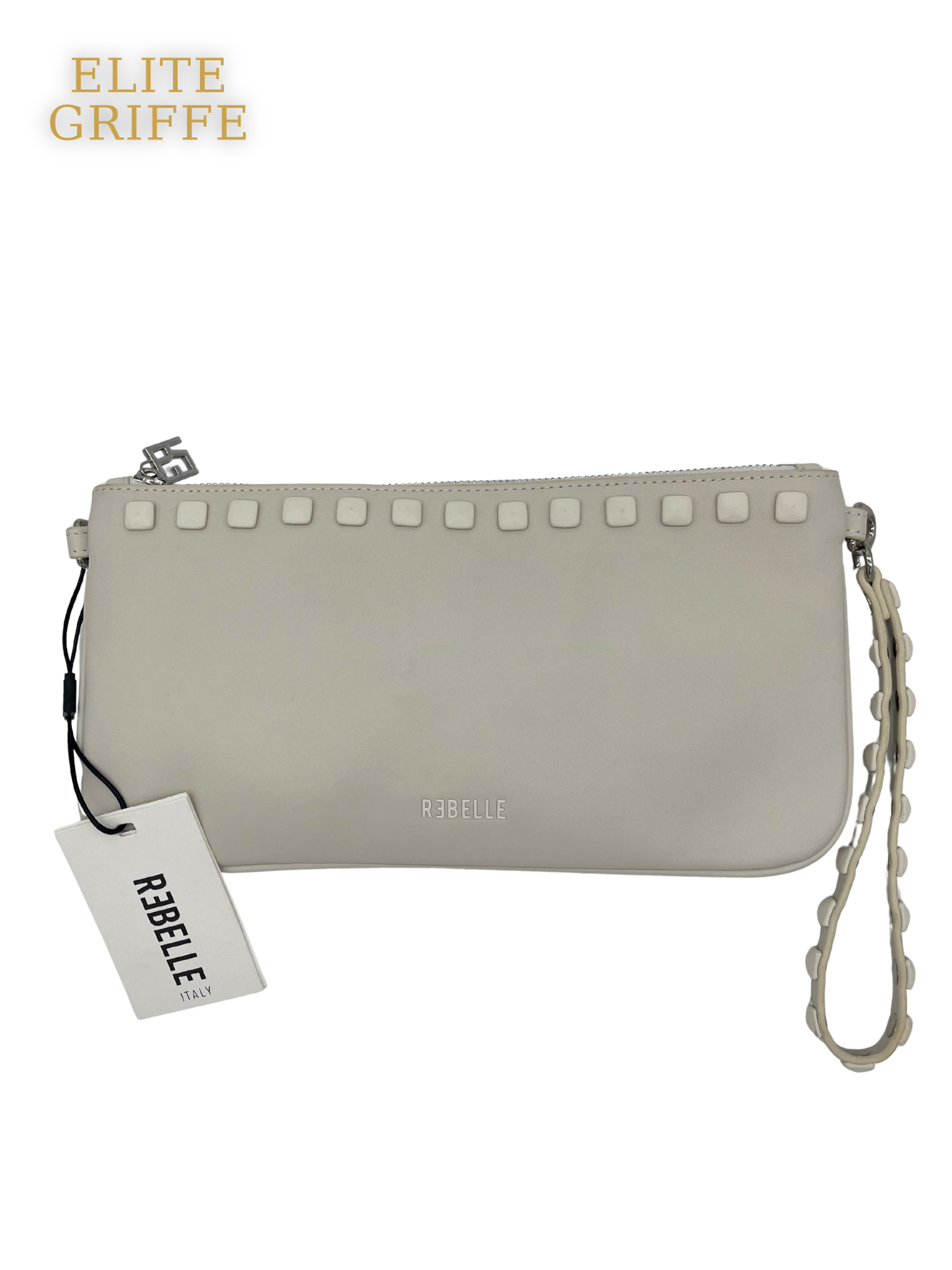 REBELLE - Pochette grigio con catena