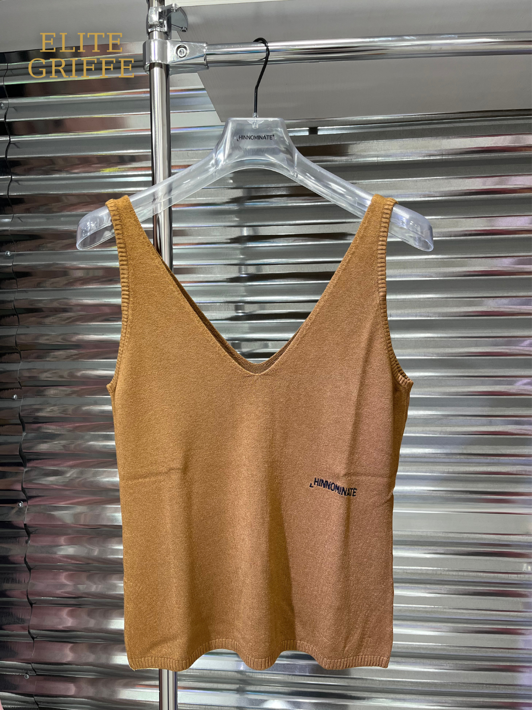 HINNOMINATE TOP IN MAGLIA NOCCIOLA