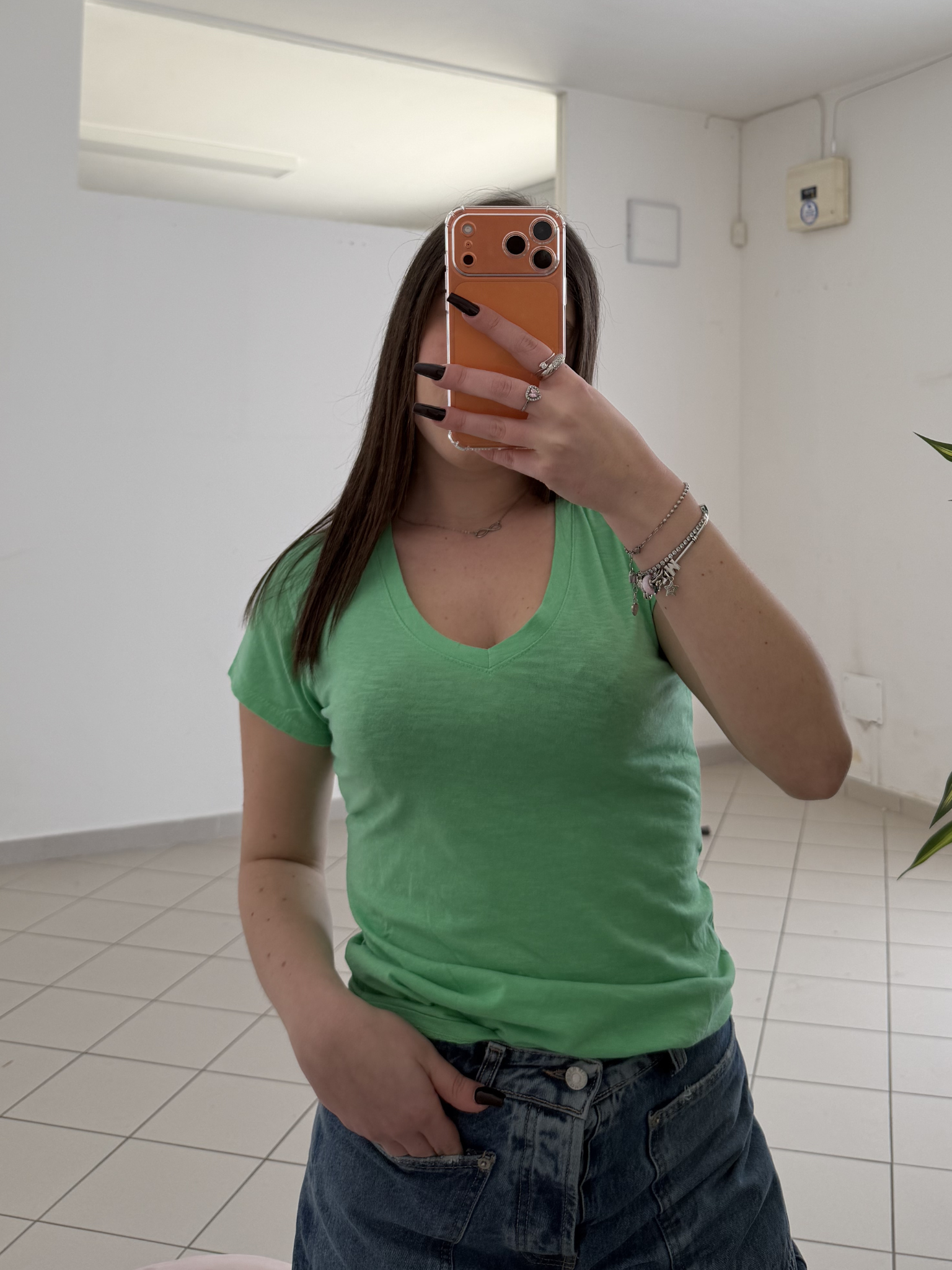 KONTATTO - T-shirt scollo V Verde