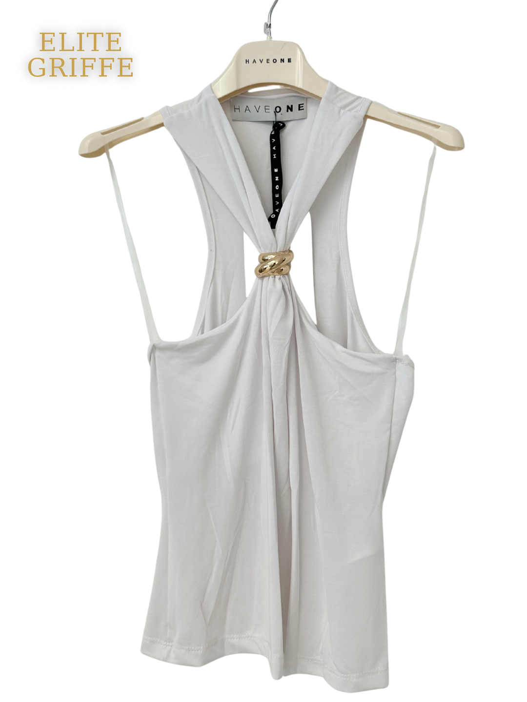 HAVEONE - TOP GIOIELLO BIANCO