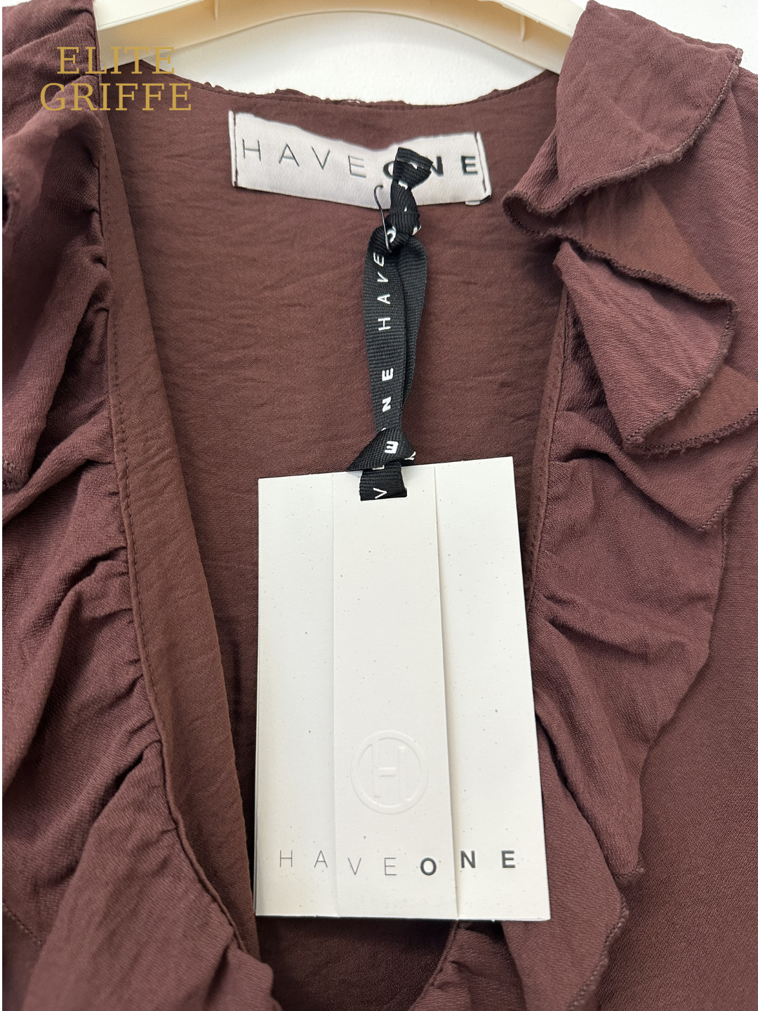 HAVEONE - BLUSA CON PIZZO E ROUCHES MORO