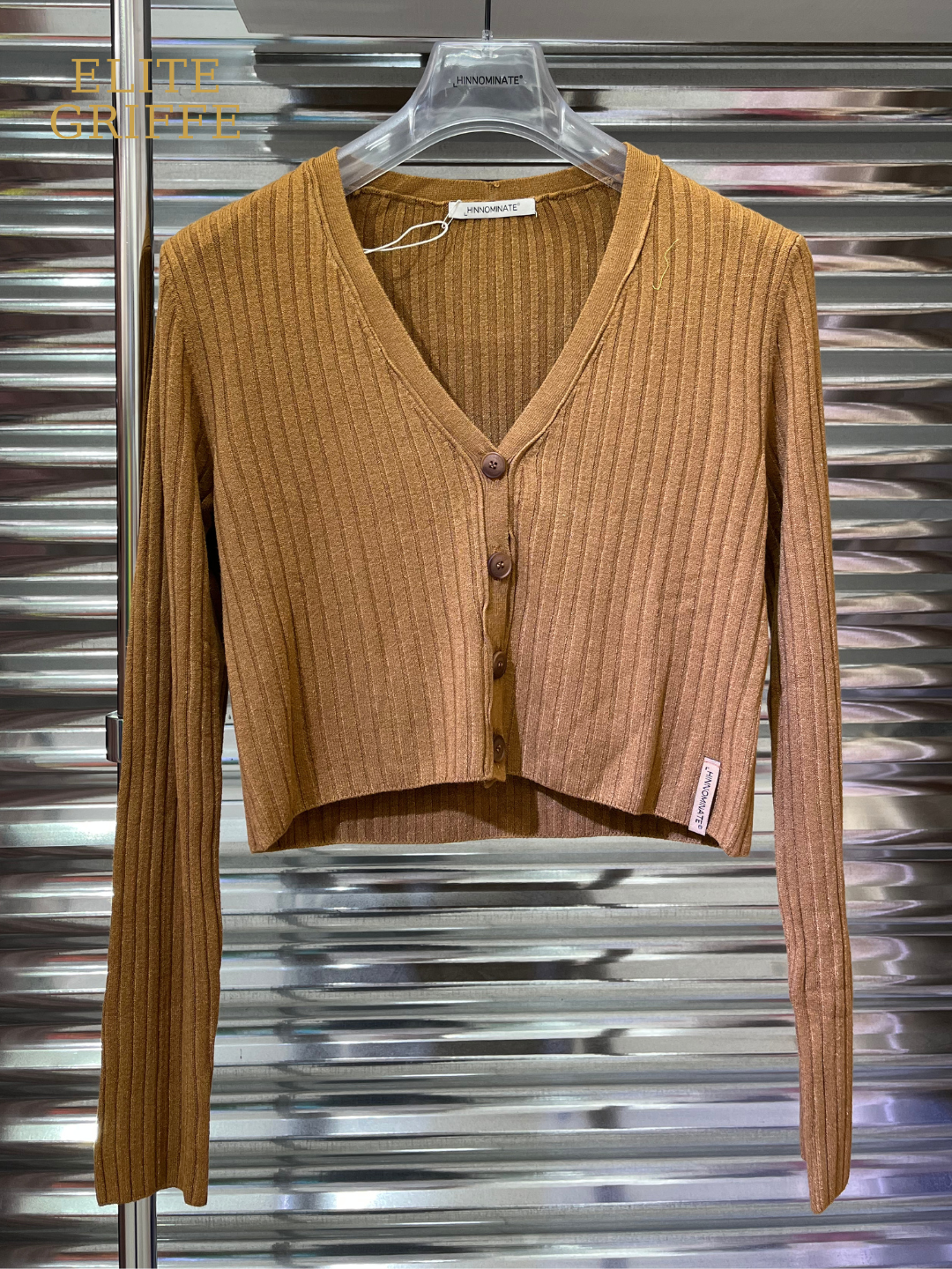 HINNOMINATE Cardigan Corto Nocciola