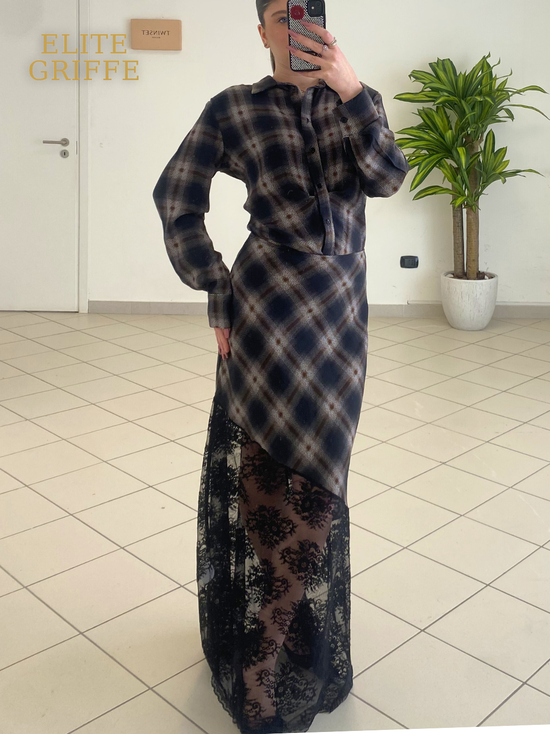 HAVEONE - GONNA CON MINI PANNELLO IN PIZZO