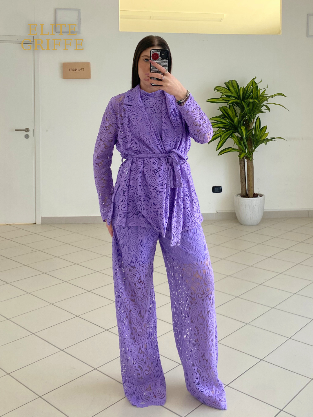 REBELQUEEN  - PANTALONE LARGO GLICINE