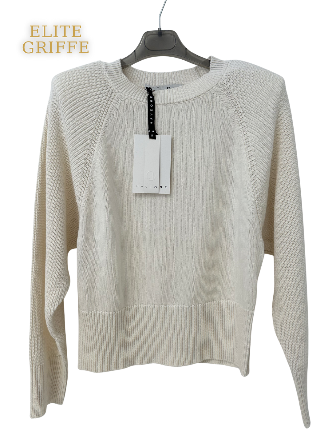 HAVEONE - MAGLIA GIROCOLLO SPALLINE LATTE