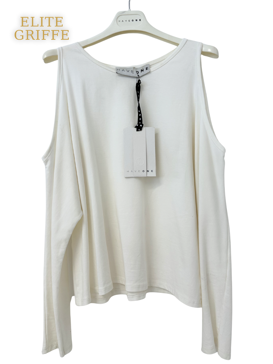 HAVEONE - T-SHIRT BUCHI SPALLE BIANCO