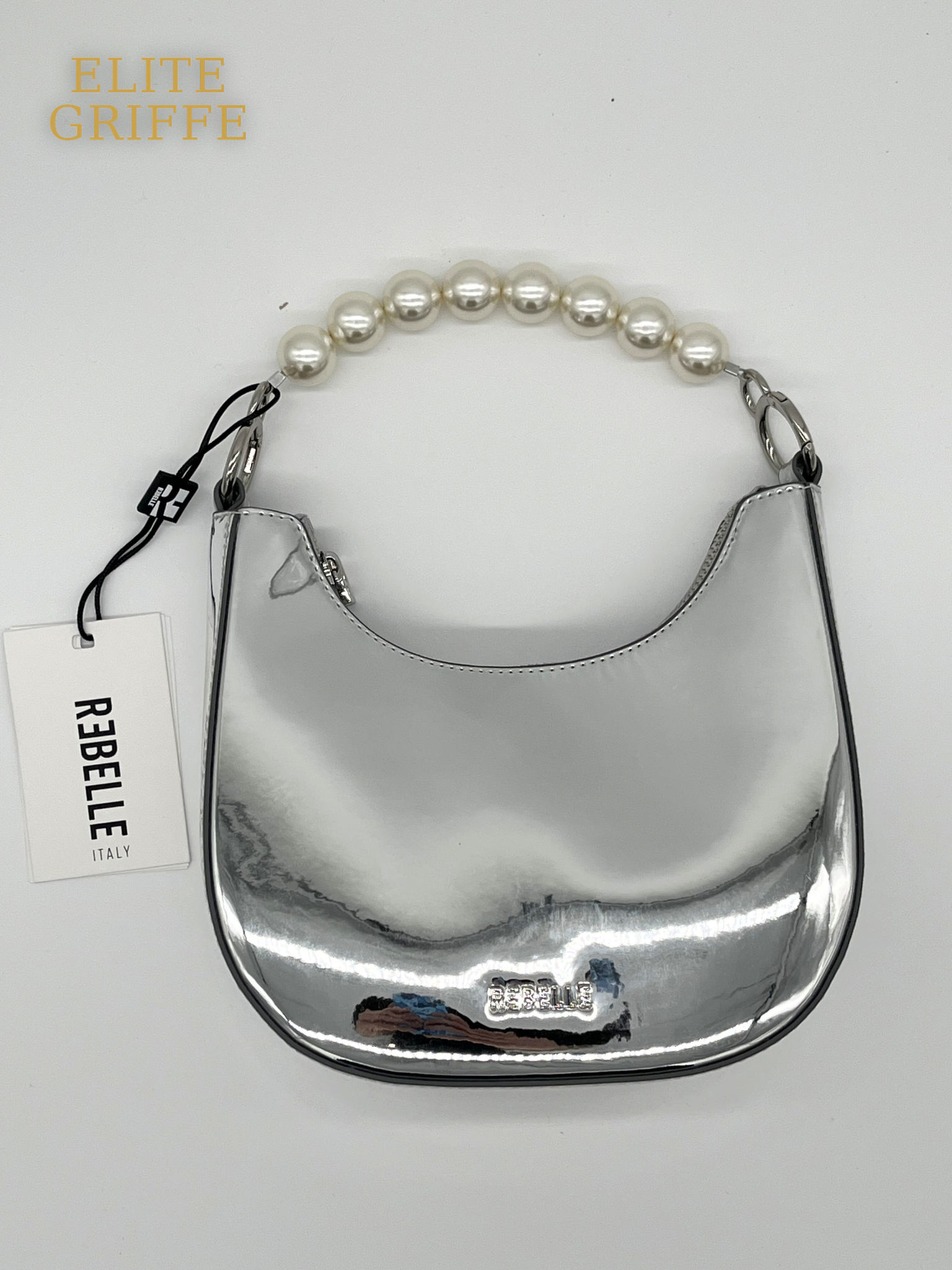 REBELLE - Borsa silver a mano con tracolla