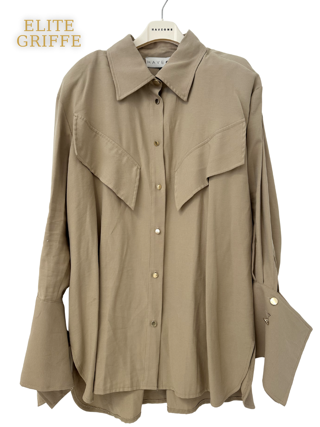 HAVEONE - CAMICIA OVER SPALLINE BEIGE