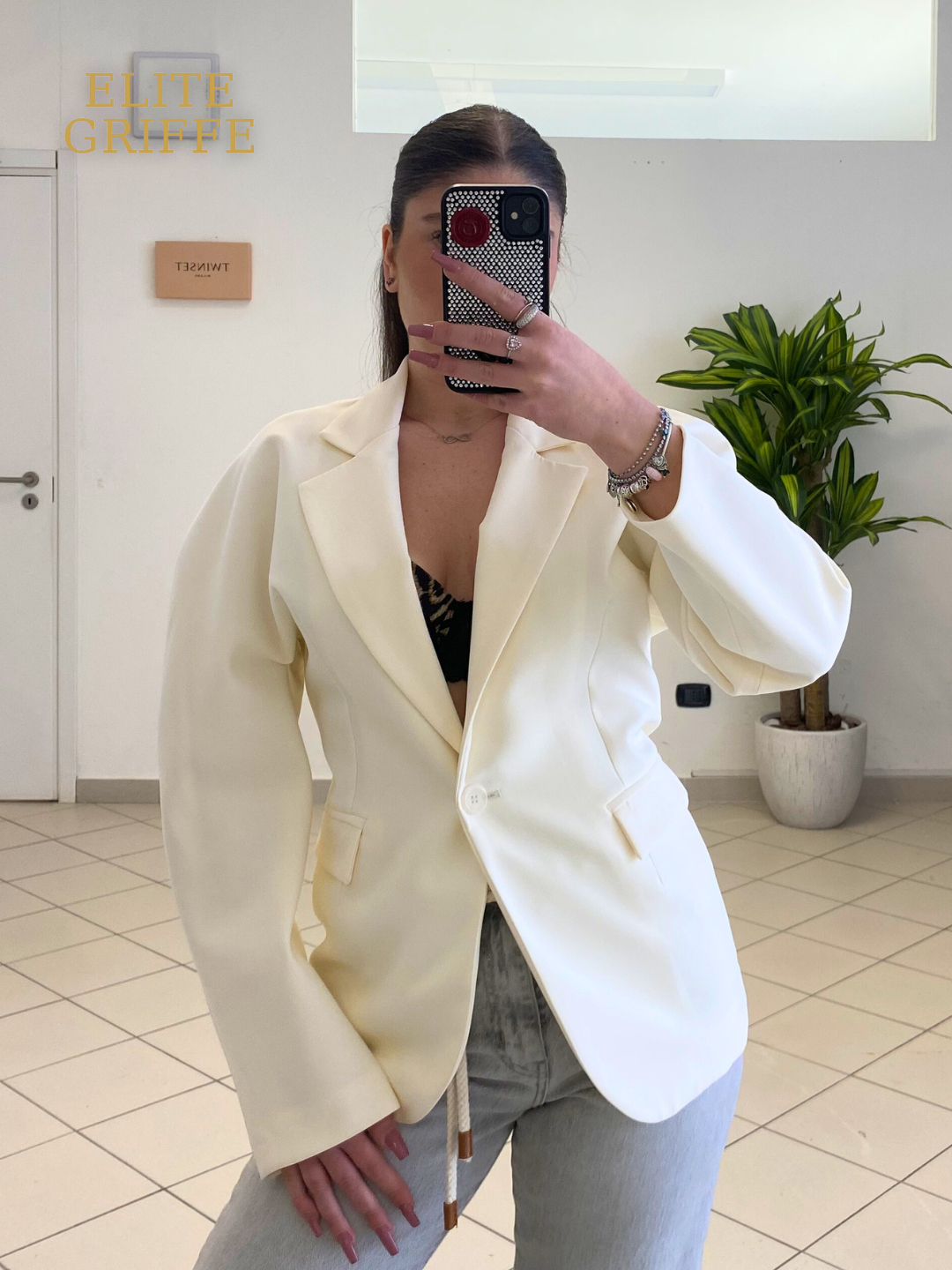 HAVEONE - GIACCA MANICA KIMONO PANNA