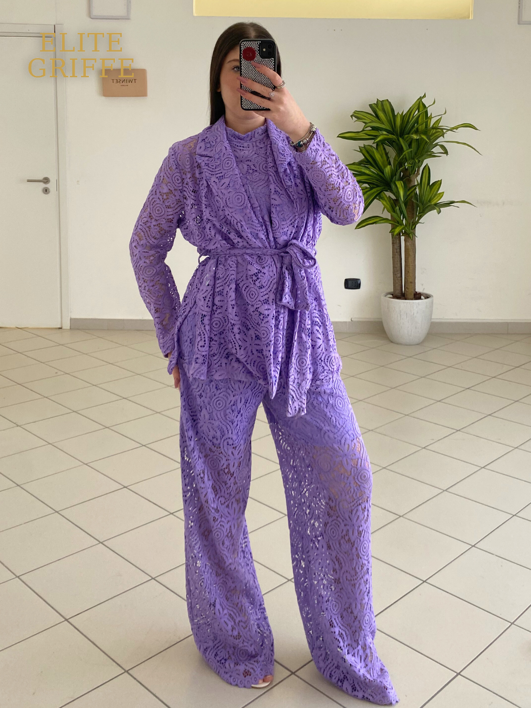 REBELQUEEN  - PANTALONE LARGO GLICINE