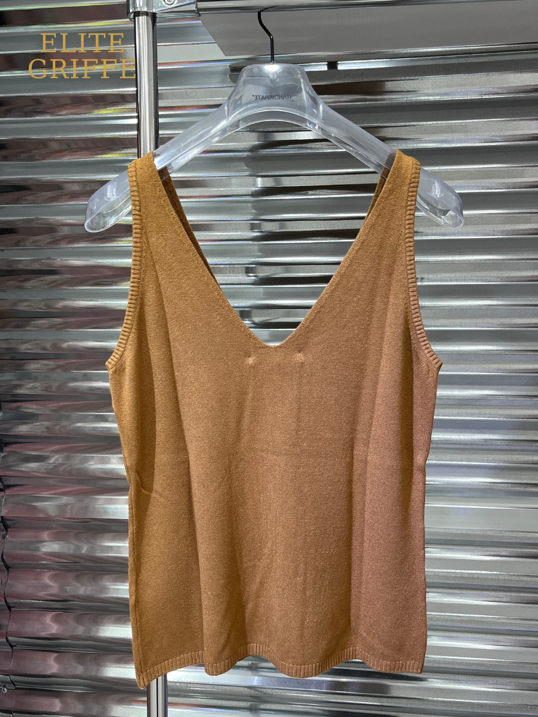 HINNOMINATE TOP IN MAGLIA NOCCIOLA