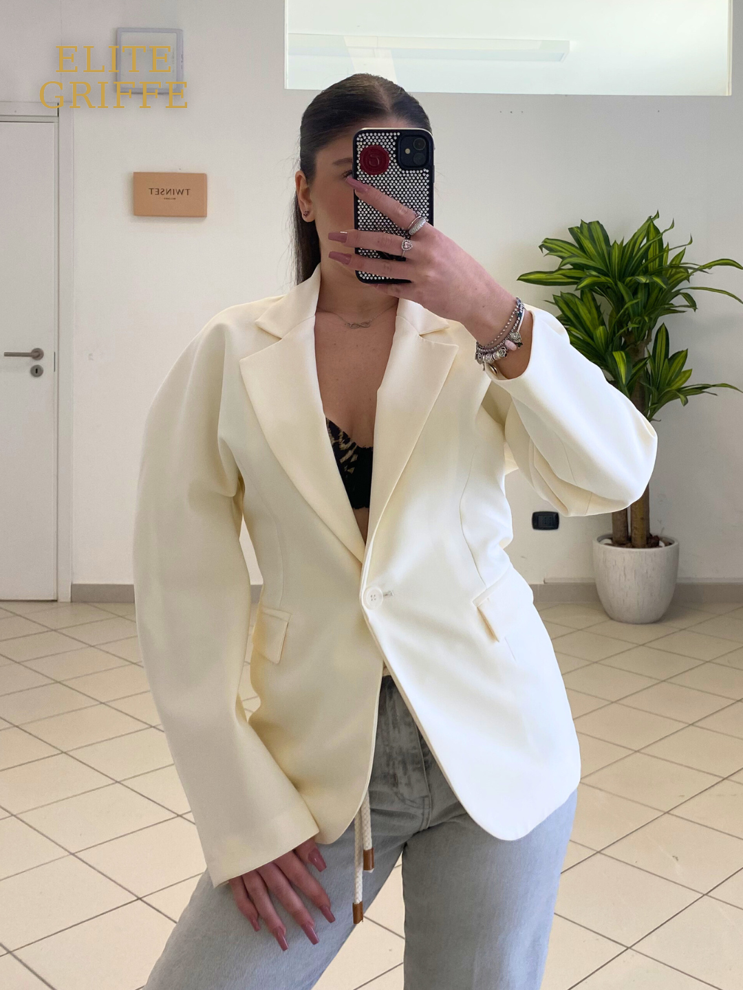 HAVEONE - GIACCA MANICA KIMONO PANNA