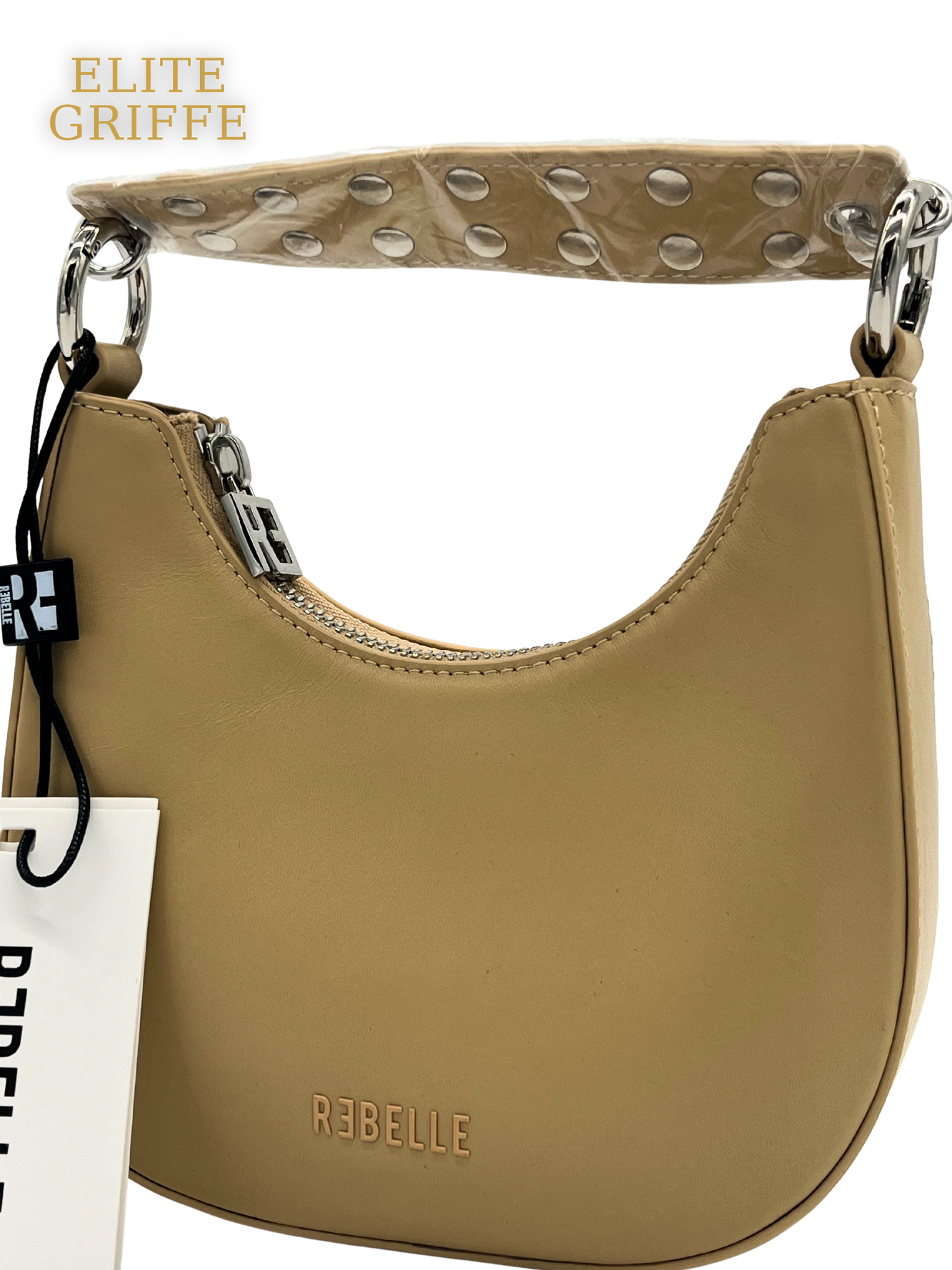REBELLE - Borsa in pelle BEIGE