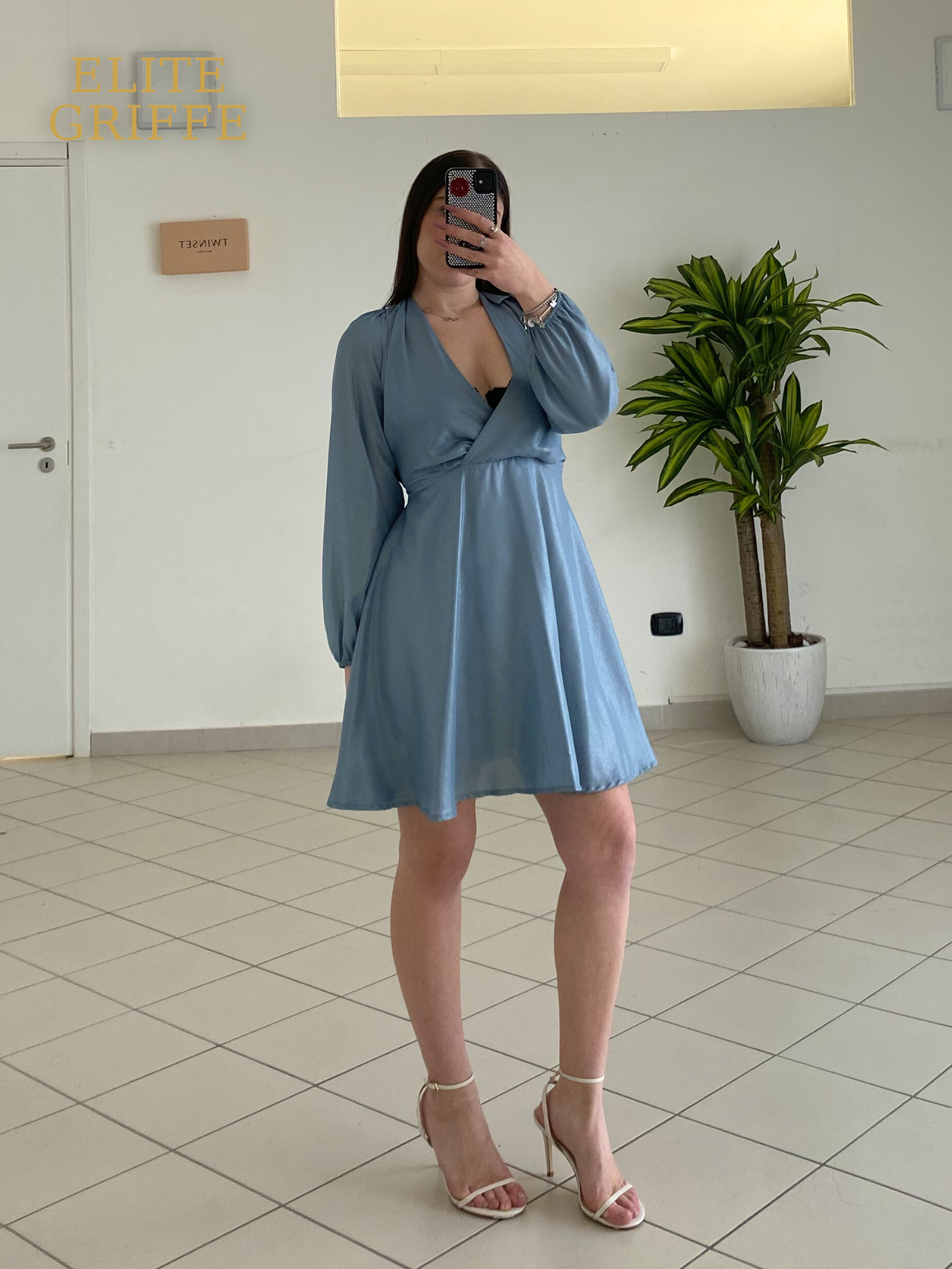 REBELQUEEN - ABITO EFFETTO LAME' AZZURRO