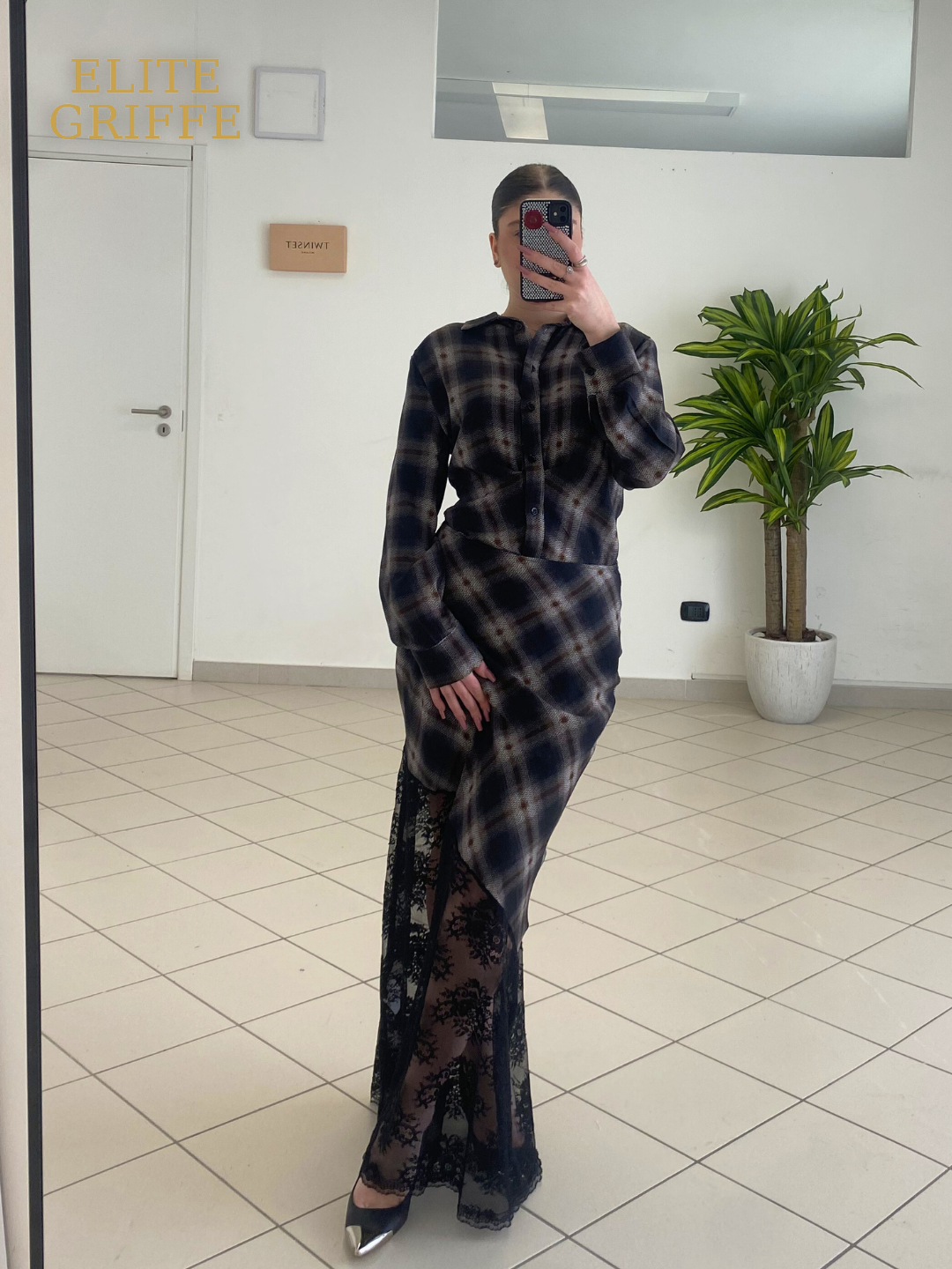 HAVEONE - GONNA CON MINI PANNELLO IN PIZZO