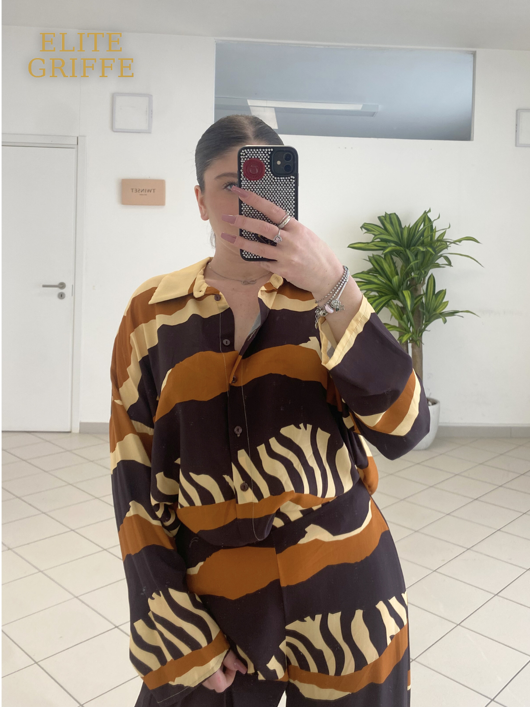 HAVEONE - CAMICIA SPALLA SCESA MANICA RISVOLTO FANTASIA