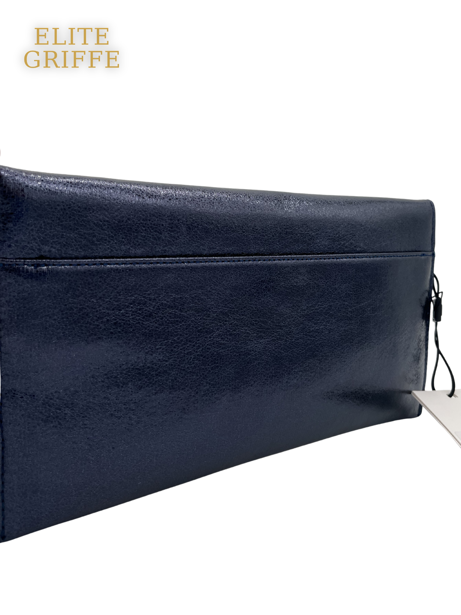 REBELLE - Pochette blue laminato con catena