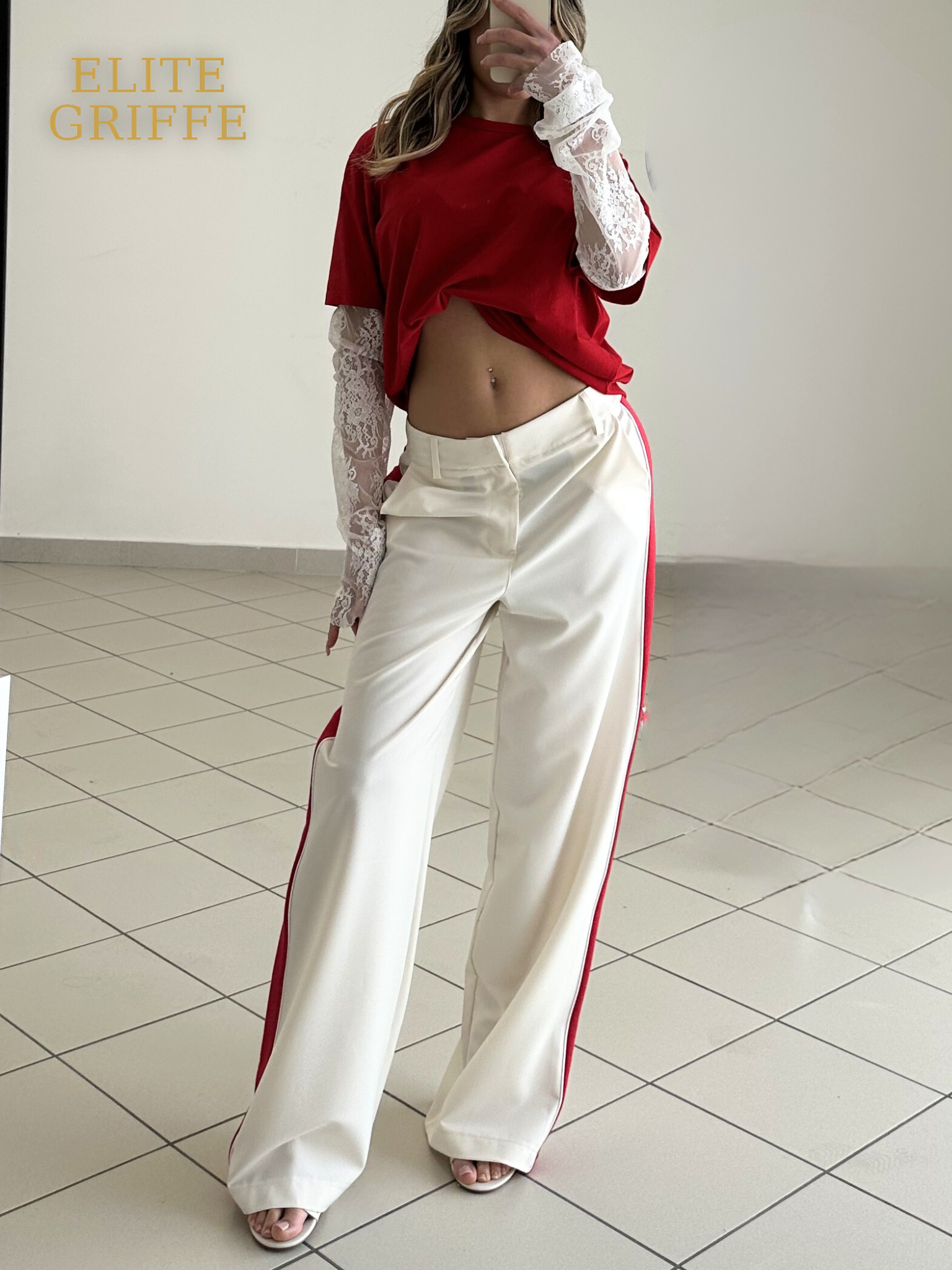 HAVEONE - PANTALONE CON BANDA LATO