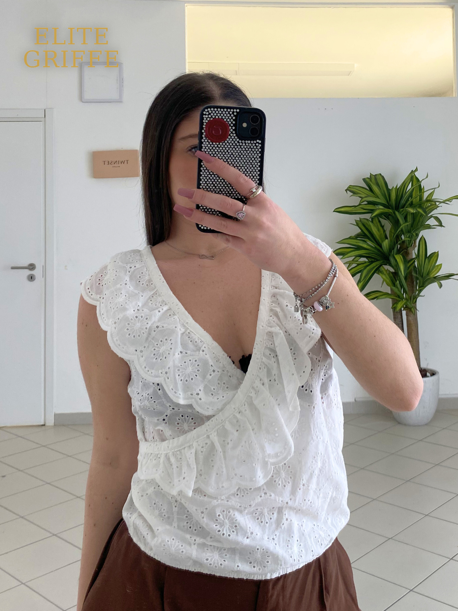 REBELQUEEN - BLUSA ROUCHES BIANCO