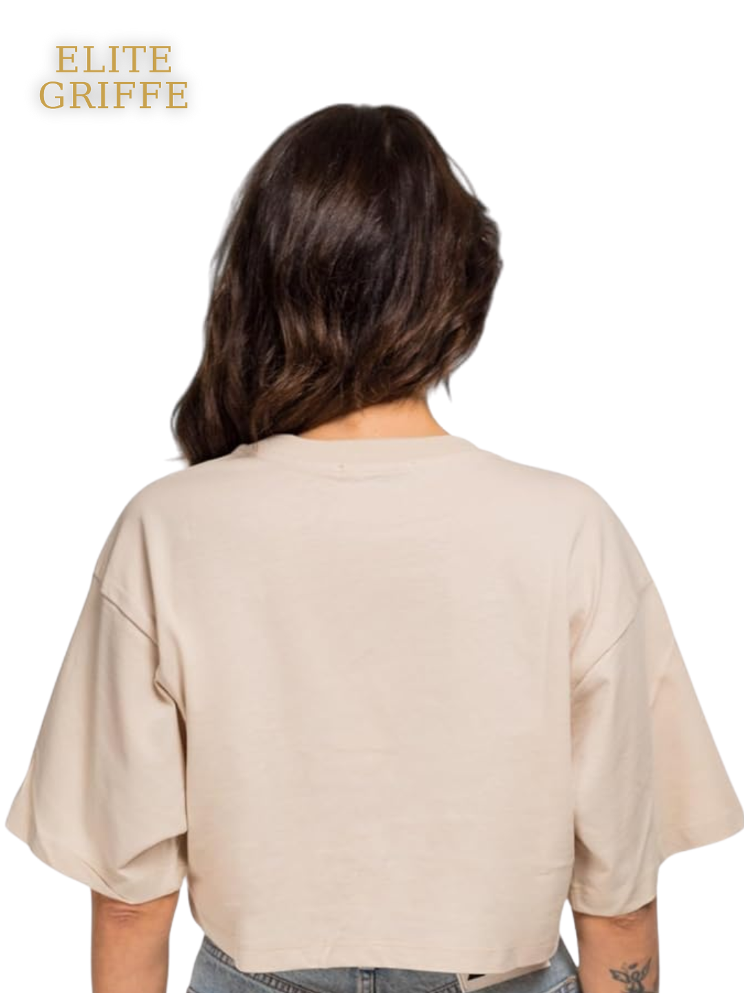 HINNOMINATE t-shirt beige crop