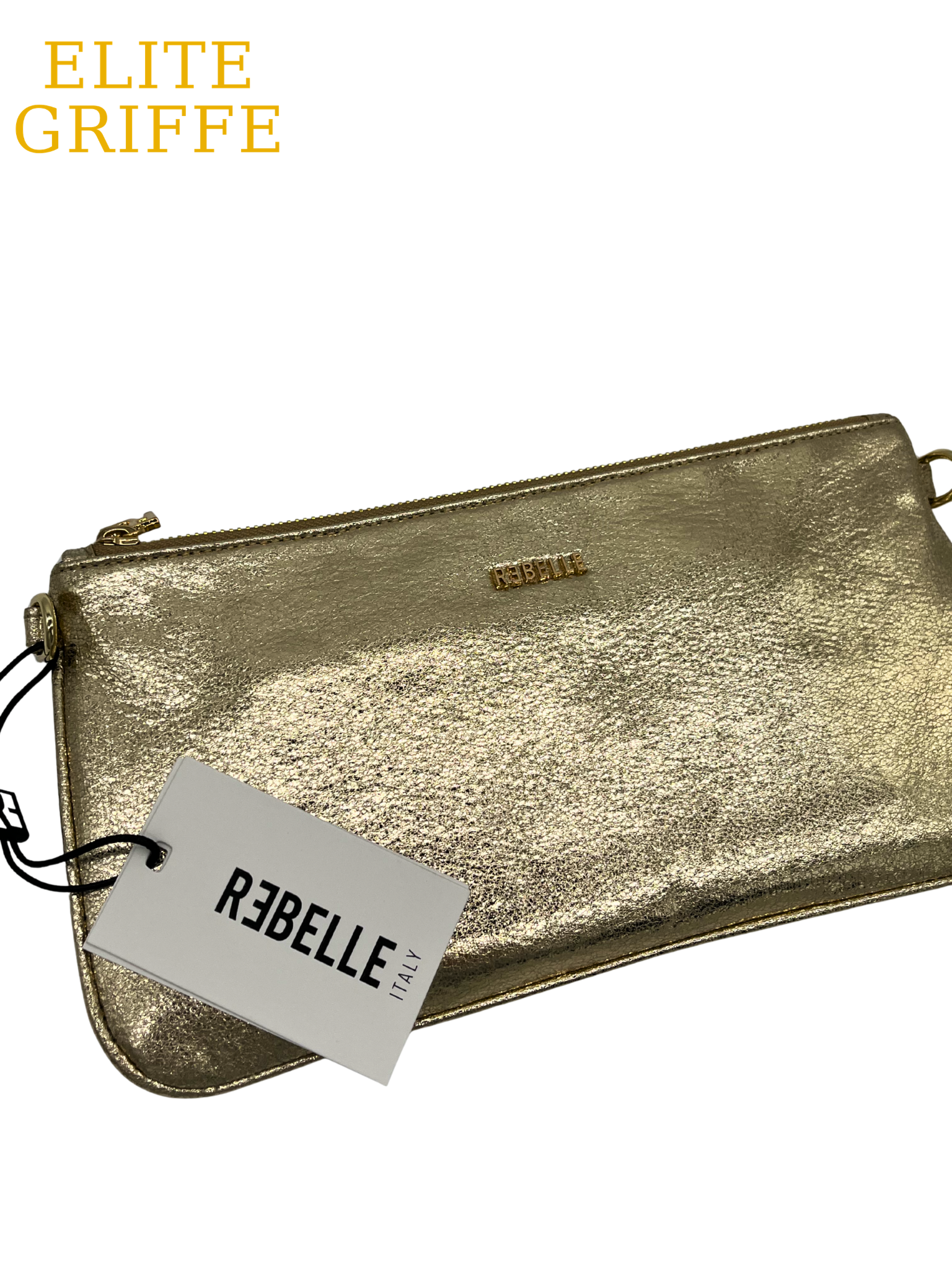 REBELLE - Pochette oro con catena