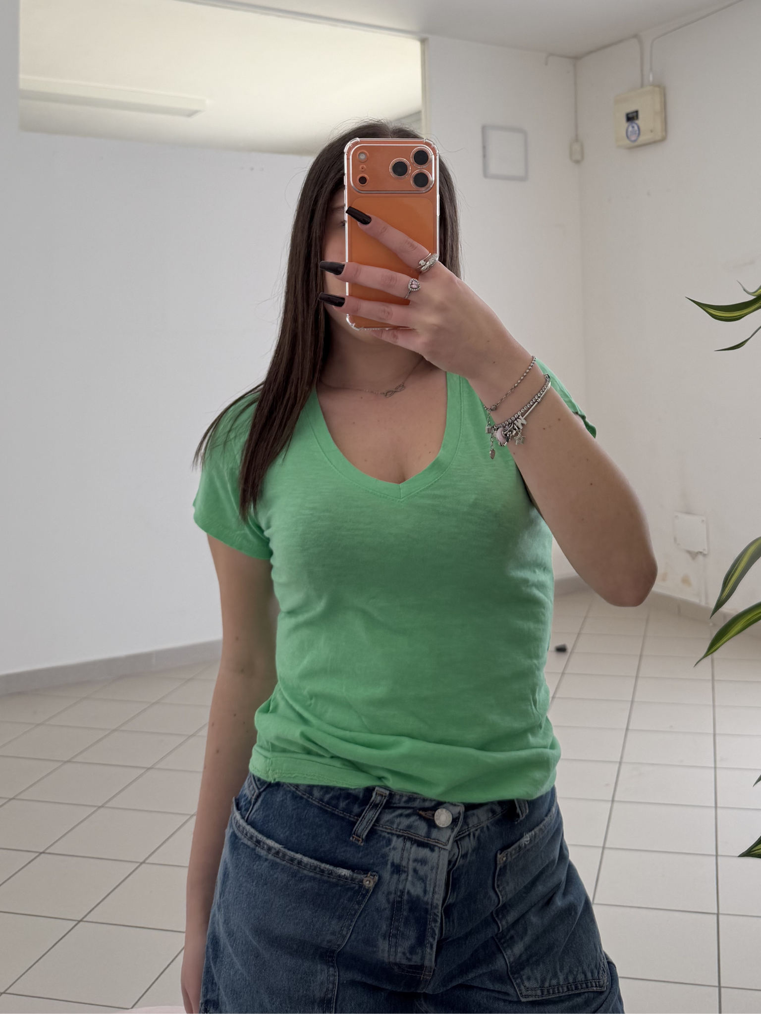 KONTATTO - T-shirt scollo V Verde