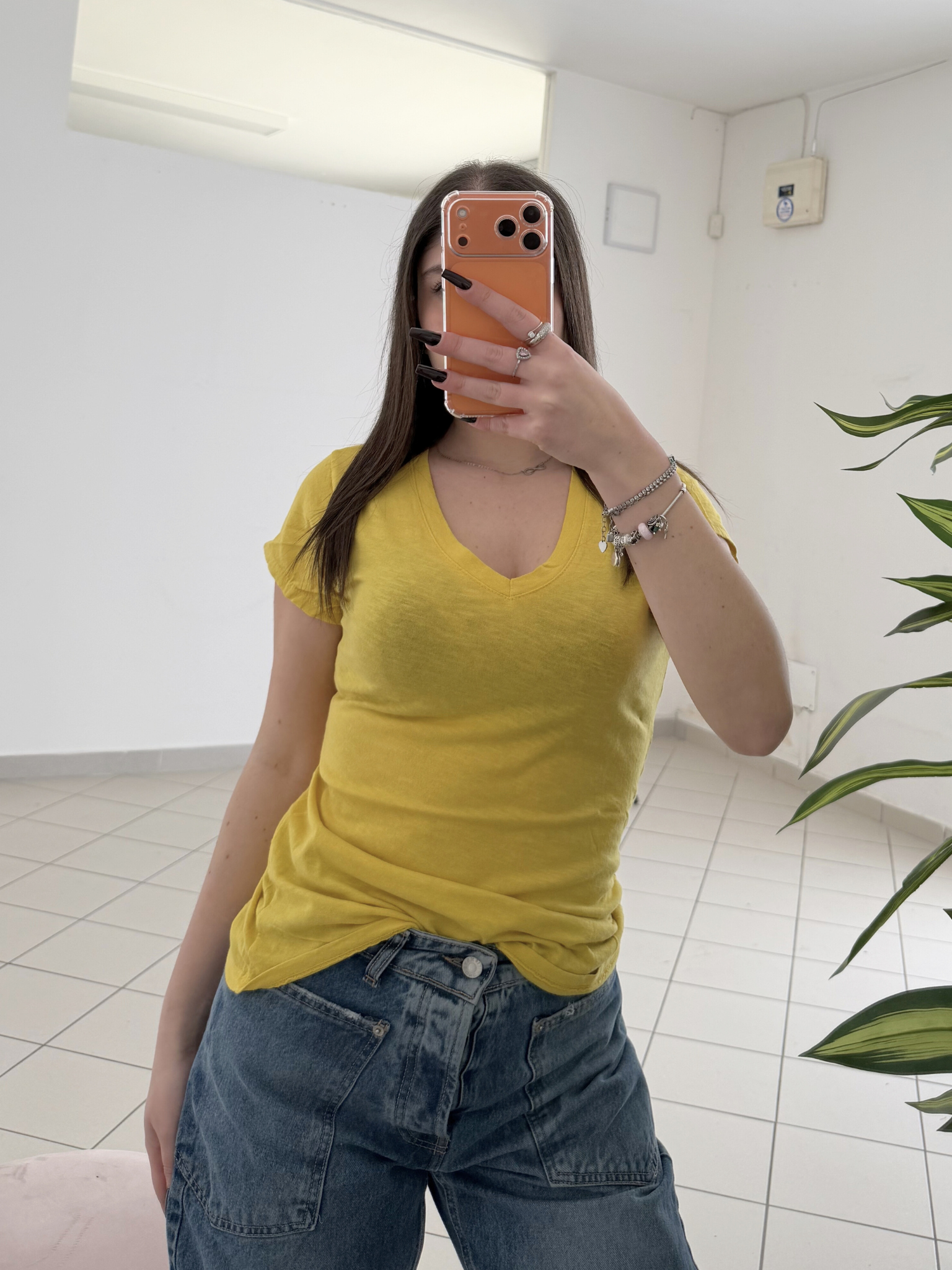 KONTATTO - T-shirt scollo V Giallo