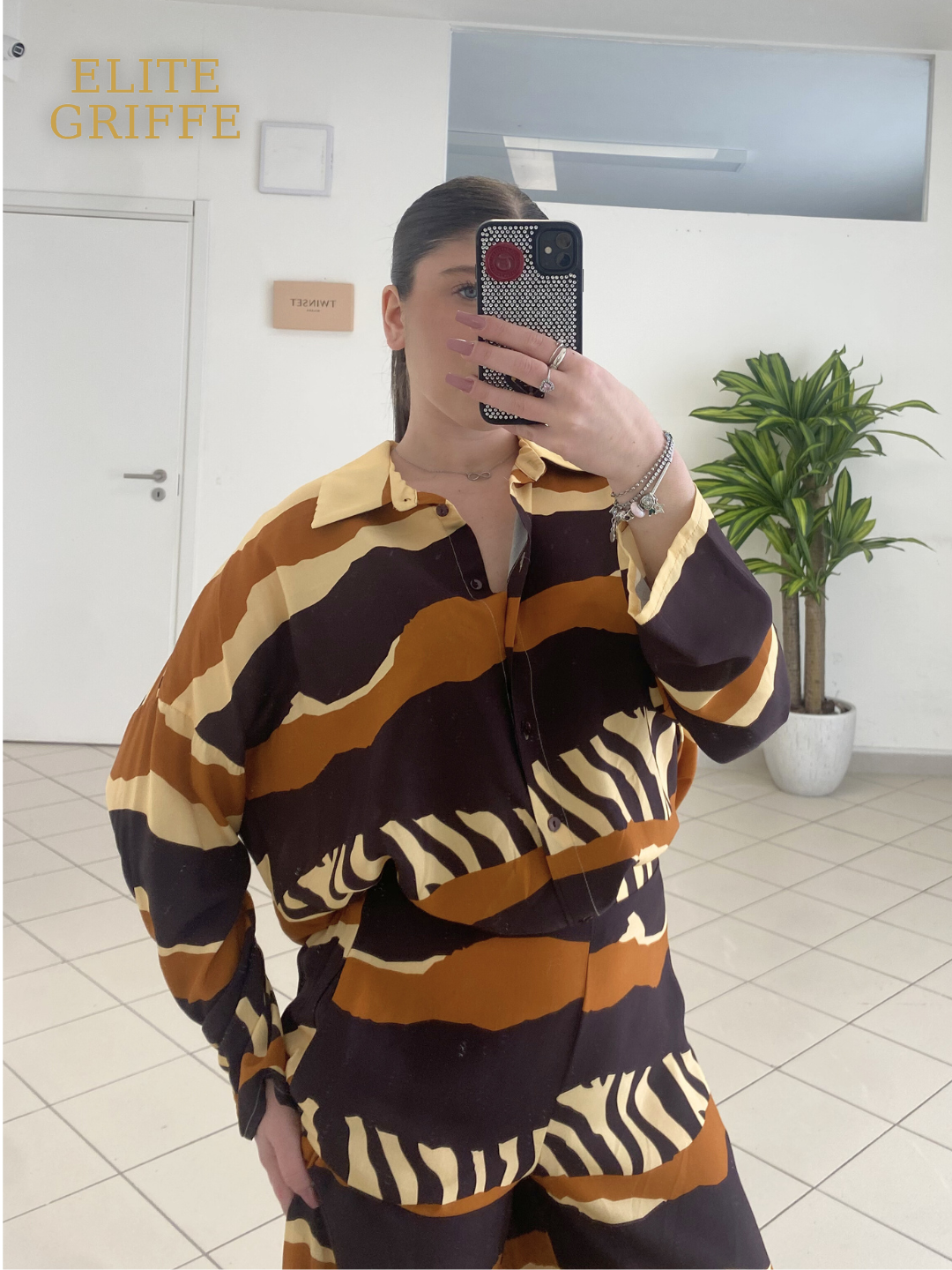 HAVEONE - CAMICIA SPALLA SCESA MANICA RISVOLTO FANTASIA