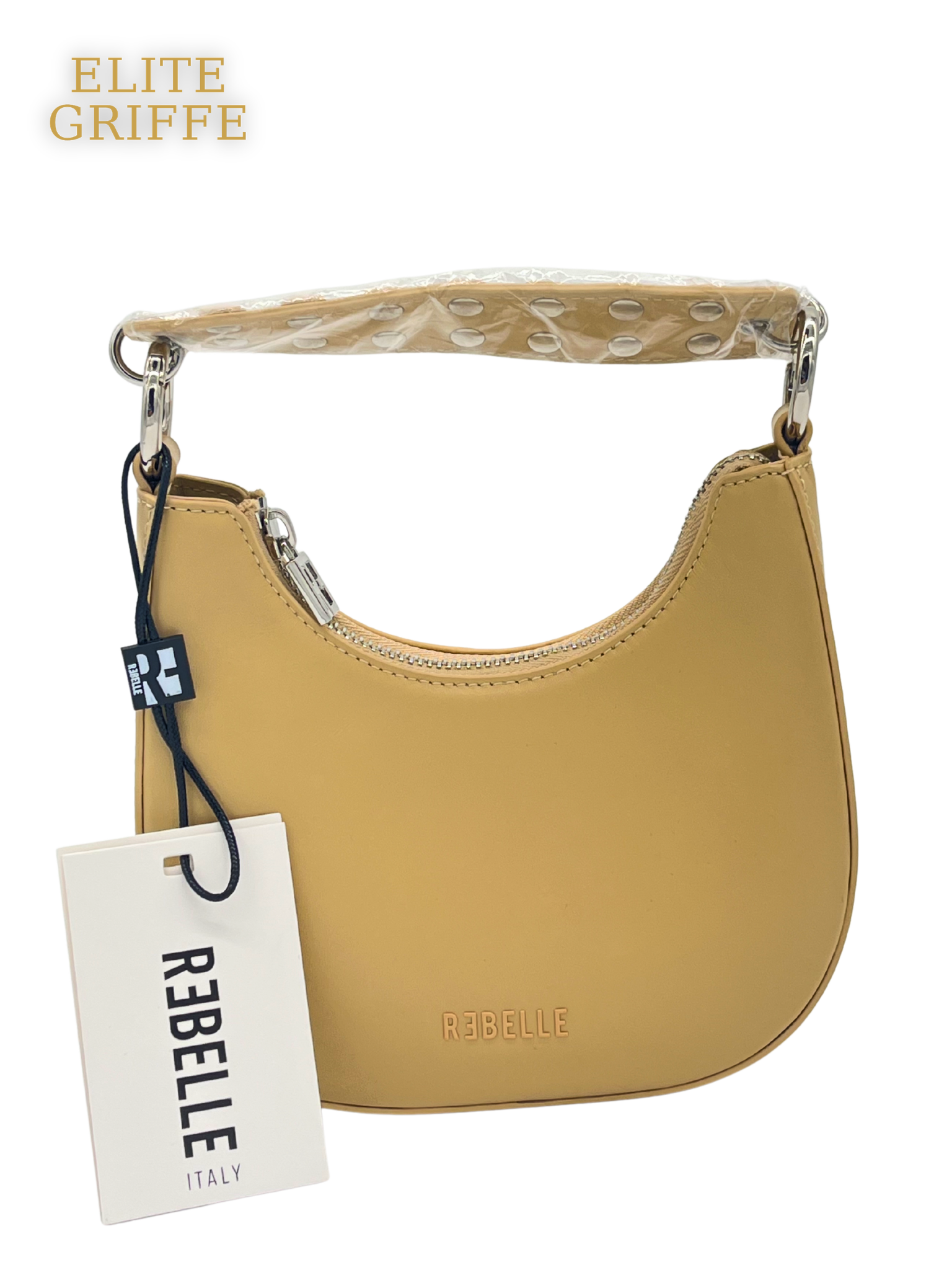 REBELLE - Borsa in pelle BEIGE