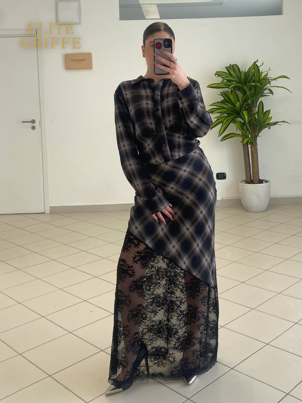 HAVEONE - GONNA CON MINI PANNELLO IN PIZZO