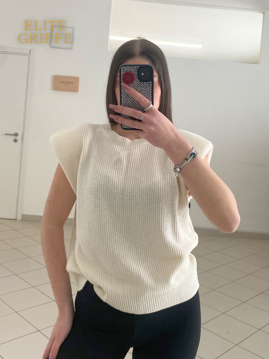 HAVEONE - GILET SPALLINE LATTE