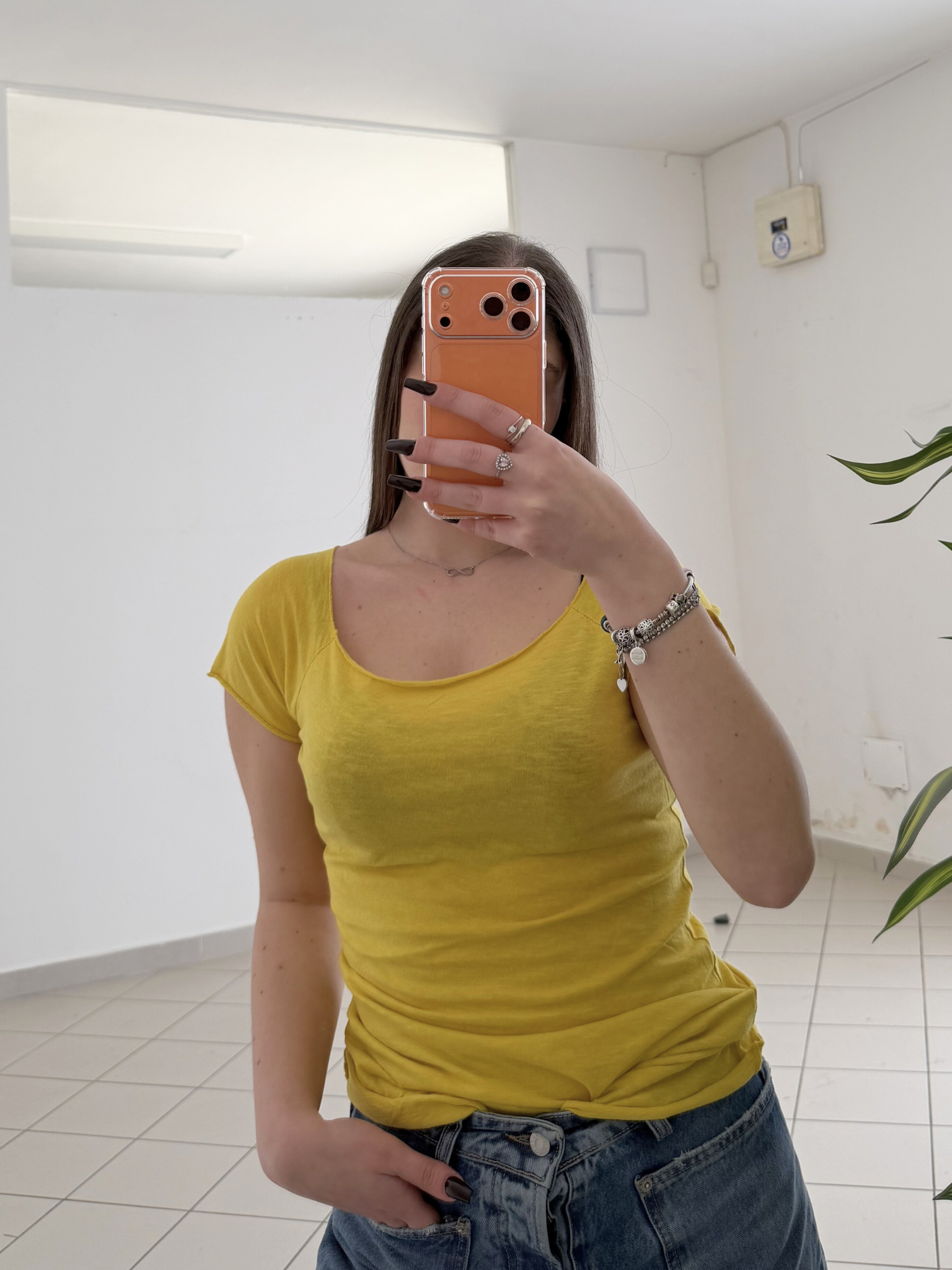 KONTATTO - T-shirt scollo barca Giallo