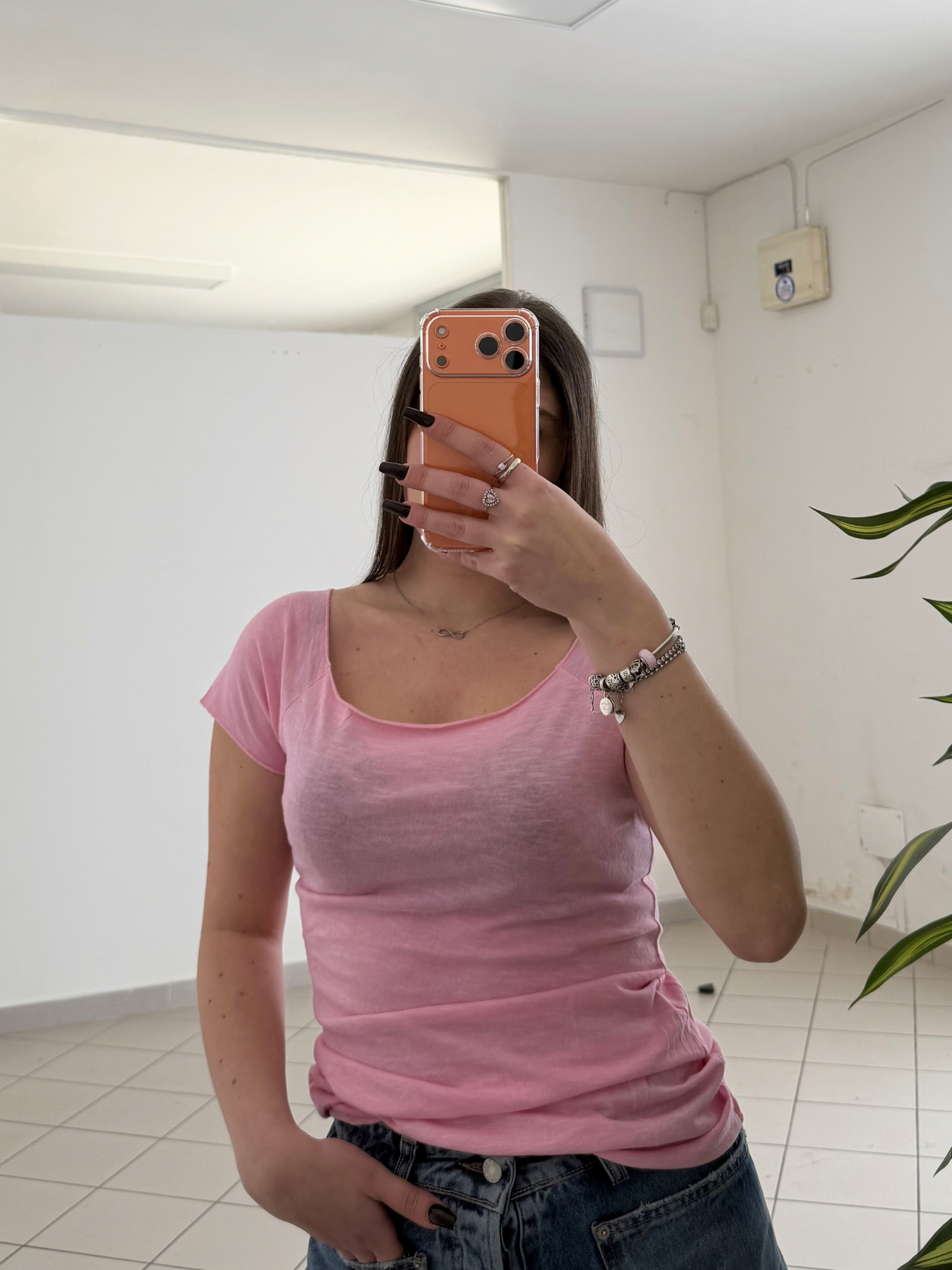 KONTATTO - T-shirt scollo barca Rosa